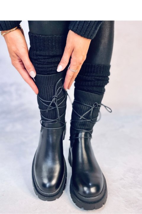 Botki ze skarpetkową cholewką WILLET BLACK - Inello - 39 Botki ze skarpetkową cholewką WILLET BLACK - Inello - 39