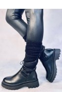 Botki ze skarpetkową cholewką WILLET BLACK - Inello - 39 Botki ze skarpetkową cholewką WILLET BLACK - Inello - 39