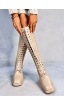 Kozaki sznurowane na szerokim obcasie WEDNESDAY BEIGE - Inello - 39 Kozaki sznurowane na szerokim obcasie WEDNESDAY BEIGE - Inello - 39