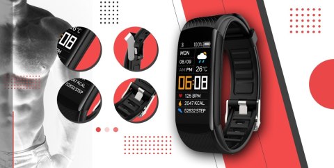 Smartband GIEWONT Fit&GO Duo GW200-1 - Black + Pasek Alert Red Smartband GIEWONT Fit&GO Duo GW200-1 - Black + Pasek Alert Red