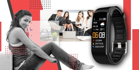 Smartband GIEWONT Fit&GO Duo GW200-1 - Black + Pasek Alert Red Smartband GIEWONT Fit&GO Duo GW200-1 - Black + Pasek Alert Red