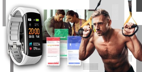 Smartband Giewont Fit&GO Duo GW200-2 - Black + Pasek Ice White Smartband Giewont Fit&GO Duo GW200-2 - Black + Pasek Ice White