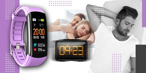 Smartband Giewont Fit&GO Duo GW200-8 - Black + Pasek Touch of Lavender Smartband Giewont Fit&GO Duo GW200-8 - Black + Pasek Touch of Lavender