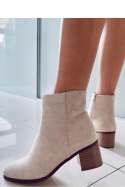 Botki na obcasie zamszowe klasyczne NATINA BEIGE - Inello - 39 Botki na obcasie zamszowe klasyczne NATINA BEIGE - Inello - 39