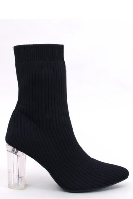 Botki skarpetkowe na przezroczystym obcasie DESTANI BLACK - Inello - 40