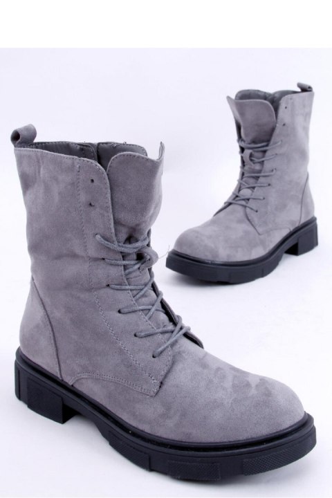 Botki sznurowane zamszowe LAVEY GREY - Inello - 40 Botki sznurowane zamszowe LAVEY GREY - Inello - 40