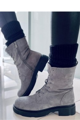 Botki sznurowane zamszowe LAVEY GREY - Inello - 40