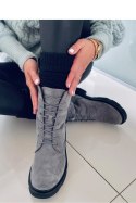 Botki sznurowane zamszowe LAVEY GREY - Inello - 40 Botki sznurowane zamszowe LAVEY GREY - Inello - 40