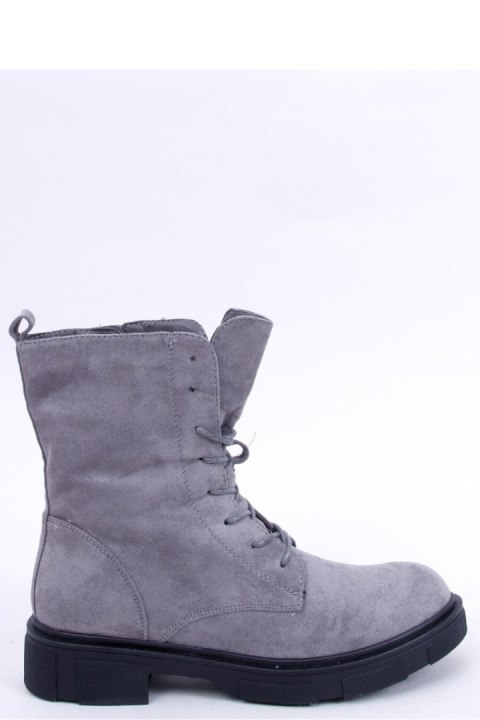 Botki sznurowane zamszowe LAVEY GREY - Inello - 40 Botki sznurowane zamszowe LAVEY GREY - Inello - 40