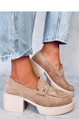 Mokasyny na obcasie CONIFF KHAKI - Inello - 40
