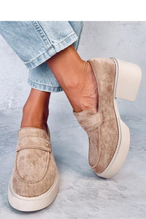 Mokasyny na obcasie CONIFF KHAKI - Inello - 40 Mokasyny na obcasie CONIFF KHAKI - Inello - 40