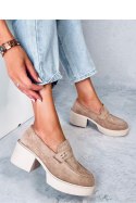 Mokasyny na obcasie CONIFF KHAKI - Inello - 40 Mokasyny na obcasie CONIFF KHAKI - Inello - 40