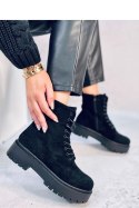 Botki na platformie sznurowane BURSE BLACK - Inello - 37 Botki na platformie sznurowane BURSE BLACK - Inello - 37