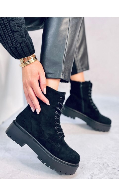 Botki na platformie sznurowane BURSE BLACK - Inello - 37 Botki na platformie sznurowane BURSE BLACK - Inello - 37