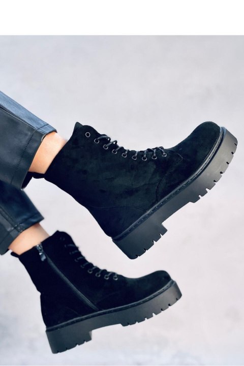 Botki na platformie sznurowane BURSE BLACK - Inello - 40 Botki na platformie sznurowane BURSE BLACK - Inello - 40