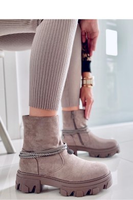 Botki płaskie CONNIE TAUPE - Inello - 39