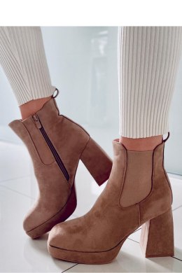 Botki na szerokim obcasie CIARA KHAKI - Inello - 39