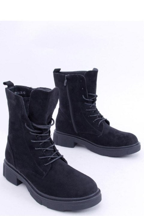 Botki sznurowane zamszowe LAVEY BLACK - Inello - 38 Botki sznurowane zamszowe LAVEY BLACK - Inello - 38