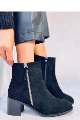 Botki zamszowe na obcasie AGUIRRE BLACK - Inello - 41
