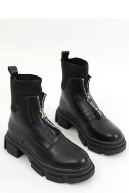 Botki ze skarpetkową cholewką czarne 168-321 BLACK - Inello - 40