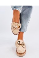 Mokasyny z ozdobnym misiem PENNSY BEIGE - Inello - 39