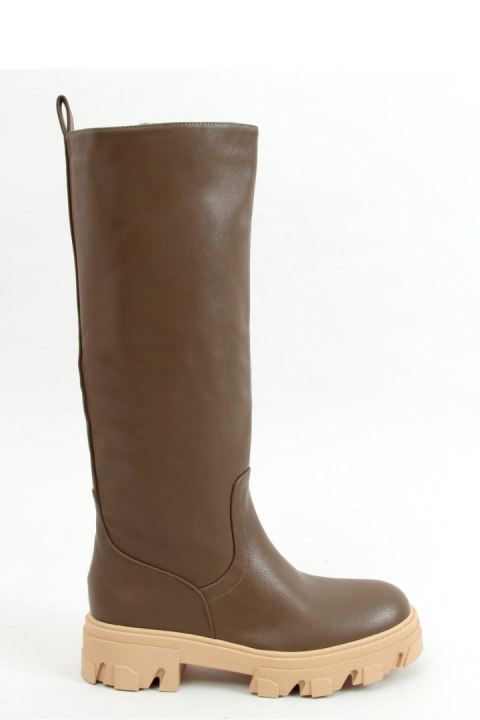 Oficerki na grubej podeszwie khaki QT21P ARMY GREEN - Inello - 36 Oficerki na grubej podeszwie khaki QT21P ARMY GREEN - Inello - 36