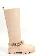 Oficerki z łańcuszkiem JULY BEIGE - Inello - 40