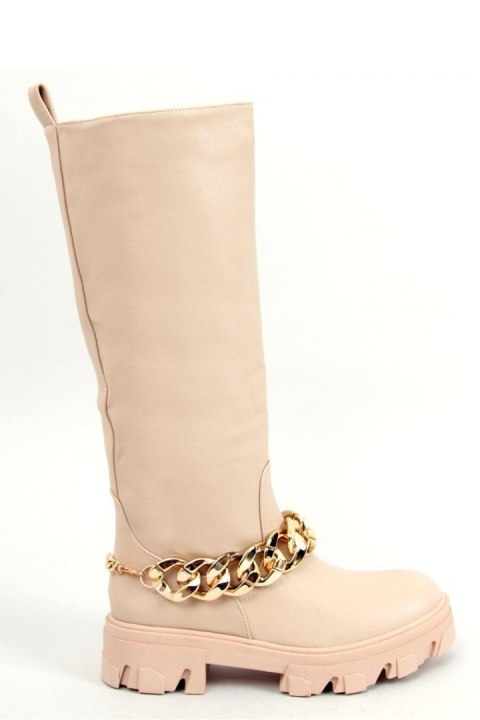 Oficerki z łańcuszkiem JULY BEIGE - Inello - 40