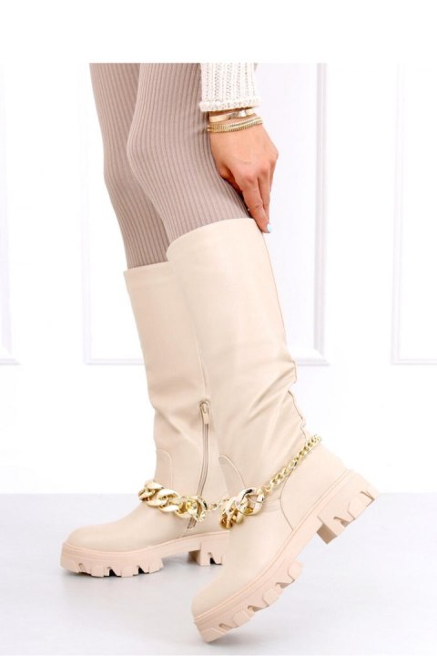 Oficerki z łańcuszkiem JULY BEIGE - Inello - 40 Oficerki z łańcuszkiem JULY BEIGE - Inello - 40