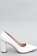 Czółenka na słupku licowe LAURENTS WHITE - Inello - 39 Czółenka na słupku licowe LAURENTS WHITE - Inello - 39