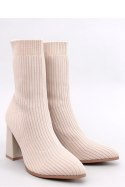 Botki skarpetkowe na obcasie KRYSTAL BEIGE - Inello - 41 Botki skarpetkowe na obcasie KRYSTAL BEIGE - Inello - 41