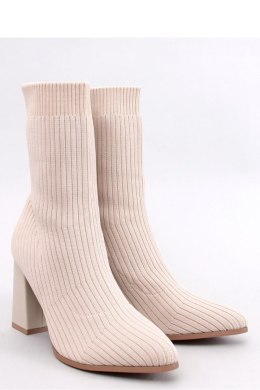 Botki skarpetkowe na obcasie KRYSTAL BEIGE - Inello - 41