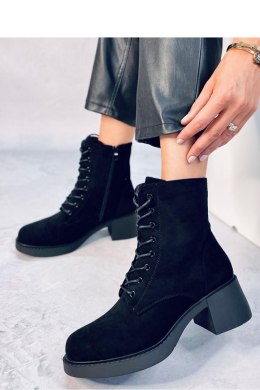 Botki sznurowane na obcasie MAYFIELD BLACK - Inello - 39