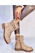 Botki z marszczoną cholewką BRACY KHAKI - Inello - 38 Botki z marszczoną cholewką BRACY KHAKI - Inello - 38