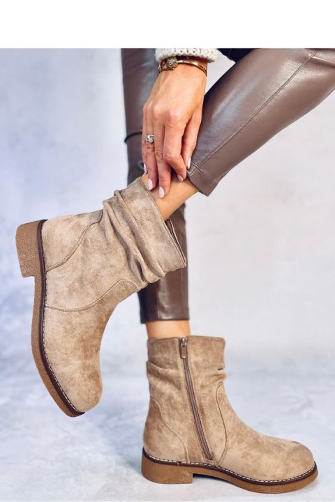 Botki z marszczoną cholewką BRACY KHAKI - Inello - 38 Botki z marszczoną cholewką BRACY KHAKI - Inello - 38