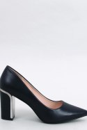 Czółenka na słupku licowe LAURENTS BLACK - Inello - 37 Czółenka na słupku licowe LAURENTS BLACK - Inello - 37