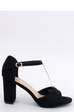 Sandałki na obcasie ze złotą ozdobą FERDI BLACK - Inello - 39