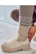 Botki z elastycznym ściągaczem WINTERS BEIGE - Inello - 41 Botki z elastycznym ściągaczem WINTERS BEIGE - Inello - 41