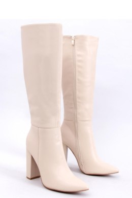 Kozaki na obcasie klasyczne TIFFANY BEIGE - Inello - 40