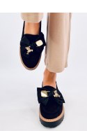 Mokasyny z ozdobnym misiem PENNSY BLACK - Inello - 38 Mokasyny z ozdobnym misiem PENNSY BLACK - Inello - 38
