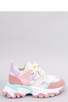 Sneakersy kolorowe na koturnie BEALS PINK - Inello - 39