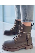 Botki sznurowane LOHAN KHAKI - Inello - 40 Botki sznurowane LOHAN KHAKI - Inello - 40