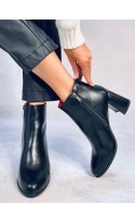 Botki licowe na stabilnym obcasie TANNA BLACK - Inello - 40