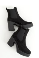 Botki na kauczukowym obcasie czarne ST-62P BLACK - Inello - 37 Botki na kauczukowym obcasie czarne ST-62P BLACK - Inello - 37