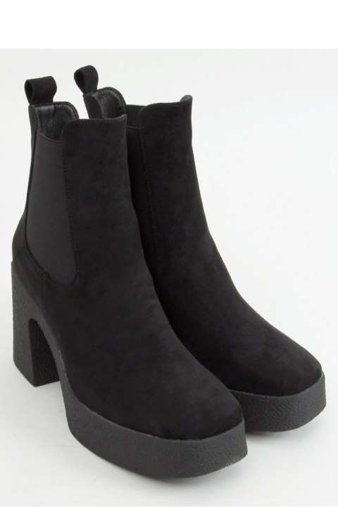 Botki na kauczukowym obcasie czarne ST-62P BLACK - Inello - 37 Botki na kauczukowym obcasie czarne ST-62P BLACK - Inello - 37