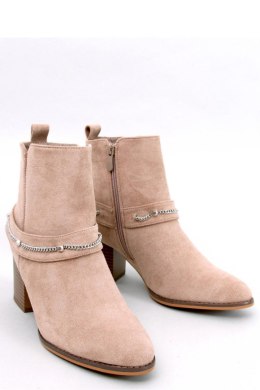 Botki na obcasie zamszowe ATHING KHAKI - Inello - 38