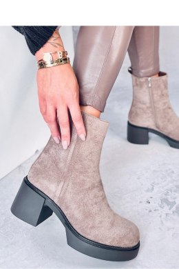 Botki na stabilnym obcasie RUFFIN KHAKI - Inello - 41