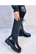 Oficerki z elastyczną cholewką STEBB BLACK - Inello - 36