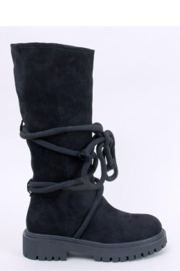 Oficerki zamszowe ze sznurem SPICER BLACK - Inello - 37