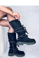 Oficerki zamszowe ze sznurem SPICER BLACK - Inello - 41 Oficerki zamszowe ze sznurem SPICER BLACK - Inello - 41